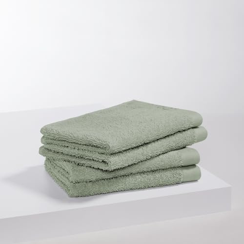 s.Oliver 4 TLG Gästehandtuch Set - 100% Baumwolle, 600 g/m², weich & angenehm, 4X Gästehandtücher hellgrün