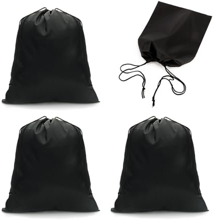 USHXVG 3 Pieces of Portable Drawstring Bags, Double Drawstring Storage Bags, Waterproof Earphone Straps, Oxford Cloth Drawstring Pockets, Travel Storage Bags, Convenient Clothing Bag (20 * 25cm)