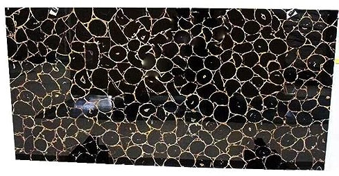 Gifts And Artefacts Esstischplatte aus schwarzem Marmor, Epoxidharz, 107,7 x 183,9 cm, Achat, Stein, Empfangs-Arbeitsplatte für Hoteldekoration