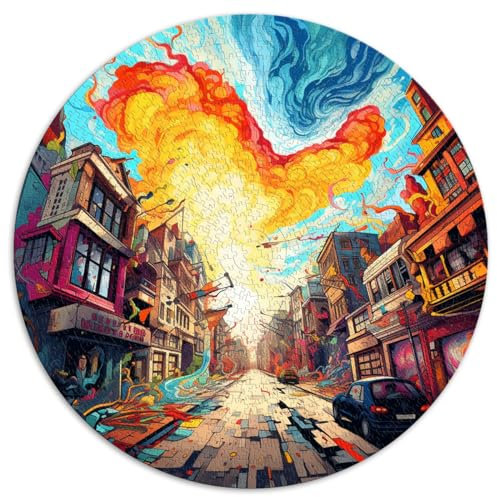 Puzzle mit 1000 Teilen, Oslo, buntes Puzzle für Kinder, rundes Puzzle für Erwachsene und Kinder ab 12 Jahren, Kartonpuzzle, Lernspiel, Herausforderungsspielzeug, Größe: 67,5 x 67,5 cm