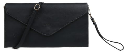 AOSSTA Womens Clutch Bag Large Envelope Clutch Bag For Women Crossbody Wedding Party Evening Bag (Navy With Logo)