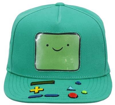 Concept One Unisex-Erwachsene Adventure Time Baseball Cap, BMO Adjustable Skater Snapback Hat with Flat Brim Baseballkappe, Blaugrün/EIN Hauch von Paradies (Trace of Paradise), Einheitsgre