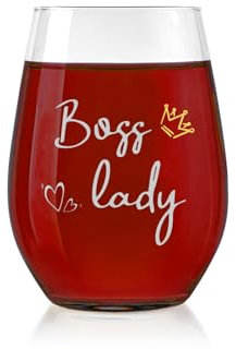 BeBeiZi Geschenke für Boss Lady - Weinglas für Chef, Frauen, Geburtstag, Weihnachten - To Go Weinglas, 480ml