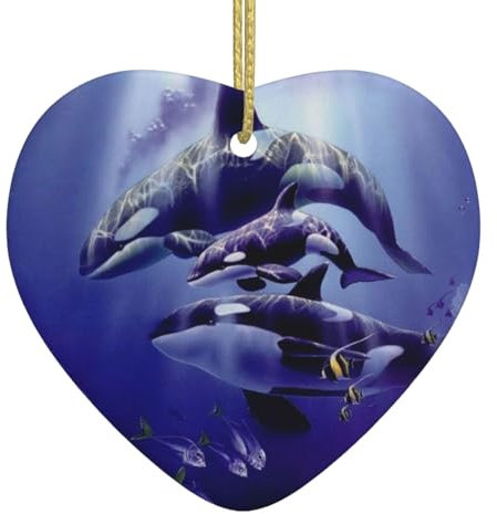 Wale Weihnachten Herz Anhänger - Christbaumschmuck Kugeln Schöne Keramik Anhänger Festliche Dekorationen