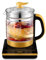 1.8L Fully Automatic Multi-Function Health Pot Flower Tea Glass Pot Split Intelligent Tea Maker Office Kettle Electric Cooker Thickened Glass New Insulation Flower Teapot Gold