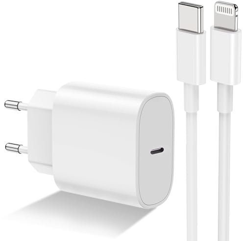 Chargeur Rapide pour iPhone 14 13 12 11, certifié Apple MFi 20 W USB C Adaptateur de Courant Prise Chargeur Apple Original 2 m Câble pour iPhone 14/13/12/11/XS Max/XR/SE/iPad