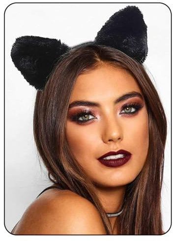 GTYARYUA Cat Ears, Katzen Ohren, Katzenohren Haarreif Plüsch, Schwarz, Damen, Karneval Party Maskerade Cosplay