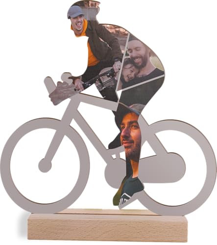 Personalisiertes Rennrad Fotomosaik Holzbild - Geschenk für Männer, Frauen und Kinder zum Geburtstag