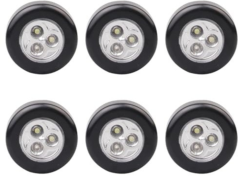 3-LED Night Light - 6 Pack Clap Lights, Wireless Cordless Touch Light, Battery Powered Emergency Lights, Stick-on Car Reading Night Light, Under Cabinet Lighting for Closets Counters or Utility Rooms