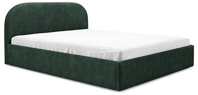 Sofello Moon Polsterbett mit Lattenrost aus Holz Doppelbett mit Lattenrost Moon Kopfteil 90x200 120x200 140x200 160x200 180x200 200x200 (abriamo 09 - grün, 180x200)