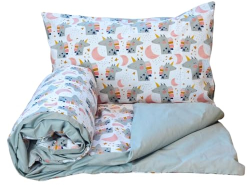 Wende-Bettwäsche-Set für Babybett, Bettbezug und Kissenbezug, 120 x 90 cm, 2-teilig