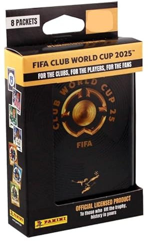 Panini Coupe du Monde FIFA Club 2025 - Stickers Classic Tin avec 15 sachets (5 autocollants chacun) - Collection officielle Coupe du Monde du Club 2025 + protection d'expédition Heartforcards®
