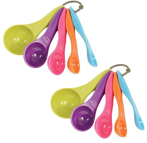 yolzhxe 10 Pièces Cuillères Doseuses, Plastique Cuillere à Mesurer avec Graduation, Différentes Capacités Measuring Cups Set, Doseurs pour Mesurer Cuisine Liquide et Nourriture