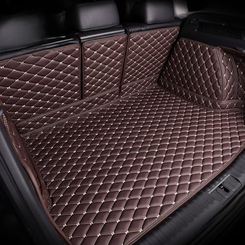 Kofferraum Schutzmatte für Volkswagen 2013-2020 Golf 7 Variant 3D Stereoschnitt Leder, Wasserfest und Leicht zu Reinigen, PKW Kofferraum(Braun)