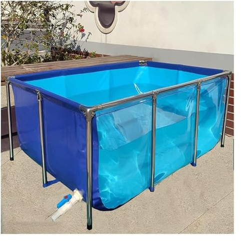 Piscina fuori terra, Pannello di visualizzazione in tela PVC con struttura in acciaio for acquario indipendente, laghetto Koi(50x40x30cm)