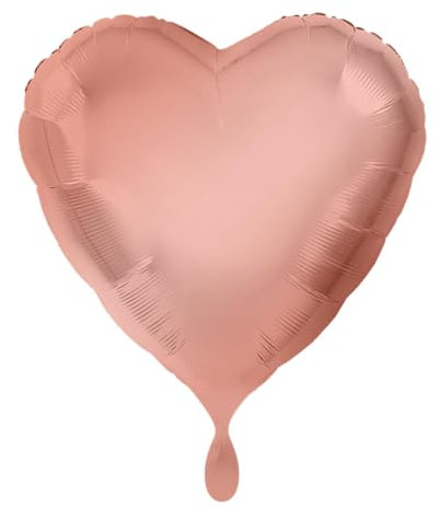 Amscan 3618601 - Standard Folienballon Herz Rosé Gold, Größe 43 cm, Volumen 13 Liter, Heliumballon
