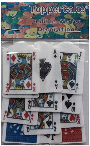Toppercake Edible Wafer Playing Card Cup Cake Decorations Cake Toppers (Pack of 25)