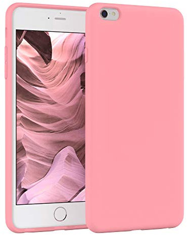 EAZY CASE Nano Silikon Handyhülle kompatibel mit iPhone 6 / 6S Plus, Slimcover mit Kameraschutz und Innenfutter, Silikonhülle, Schutzhülle, Bumper, Handy Case, Hülle, Softcase Ultra dünn, Rosa