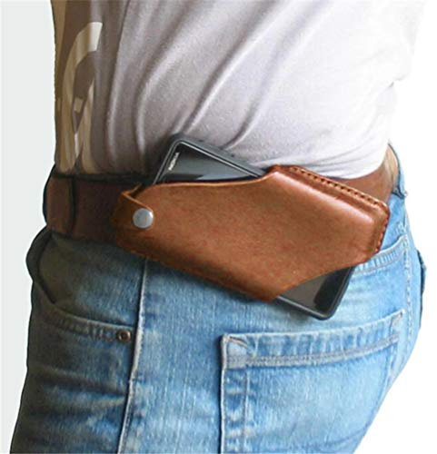 Breale Smartphone Gürtel Taille Tasche, Universal Retro PU Leder Telefon Holster Anti verloren Handy Hülle für 4,7-6,5 Zoll Handy