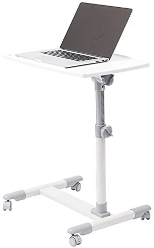 WERCHW Mesa de cama para el hospital - Mesa de cama de hospital - Rueda giratoria Rolling Bandeja - Ajustable sobre el escritorio de la casera de la cabecera - Laptop, Lectura, Comiendo el soporte del