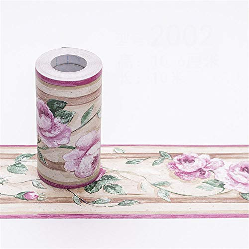 Guest Ruyunlai BordüRe Selbstklebend TapetenbordüRe Pvc Sockelleiste Dekorative BordüRe Home BordüRe TapetenbordüRe Selbstklebend FüR Badezimmer KüChLila Rose 10.6cm X 1000cm