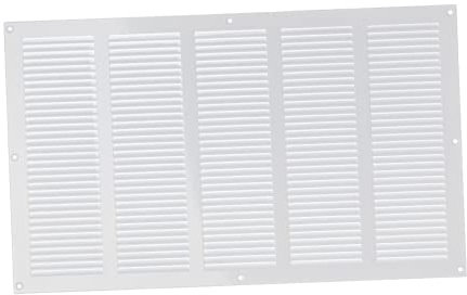 Griglia di ventilazione e aspirazione dell’aria in metallo con montaggio a incastro, ideale come protezione contro gli insetti, 500 x 300 mm, colore bianco