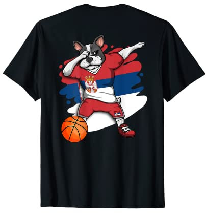 Dabbing French Bulldog Serbien Basketball Fan-Trikot Sport T-Shirt
