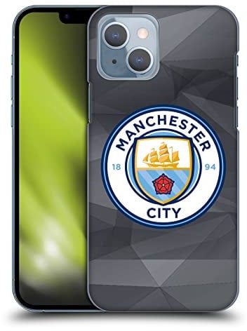 Head Case Designs Officially Licensed Manchester City Man City FC Black Full Colour Badge Geometric Hard Back Case Compatible With Apple iPhone 14