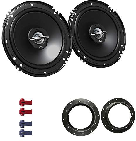 JVC CS-J620X Auto Lautsprecher 16,5 cm mit Einbauset passend für VW Volkswagen Golf V 2003-2008 Türen vorne 600 W 165mm 2 Wege Koax
