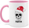 Tasse Tassen 325ml - Weihnachten Weihnachtstasse - Vintage Totenkopf mit Weihnachtsmütze - 325 ml - Rosa - weihnachtstassen personalisierte christmas totenköpfe name weihnachtsmotiven 2023