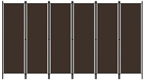 WIFESE Lot de 6 séparateurs de pièce, marron, 300 x 180 cm, moderne, séparateur de pièce, pour l'intérieur, balcon, brise-vue, terrasse, dressing, pour l'intérieur et l'extérieur