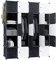 JOIEYOU Kleiderschrank, Wardrobe aus Kunststoff, DIY Garderobenschrank 20 Würfel, Regalsystem Schlafzimmerschrank – Schwarz, 145 x 37 x 178 cm