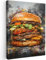MuchoWow© Wandbilder 50x70 cm Schlafzimmer Home Deko Wohnung Bild Wohnzimmer Fotoleinwand Wand Bilder Leinwand Wall Decor Banksy - Street Pop Art - Burger - Essen - Kunst - Grau - Graffiti
