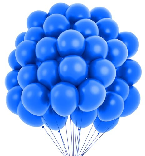 Luftballons Set 60 Stück für Geburtstag - Blaue Latexballons für Oktoberfest, Taufe Junge, Party Deko - Helium Ballon Girlande
