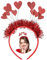 VZXQX Herz Haarreif Rot, Glitzer Herzen Stirnband Weihnachten Haarreif Damen Haarbänder Kopfschmuck Kinder Mädchen, Weihnachten Haarband Haarschmuck für Valentinstag Hochzeit Geburtstag Festival Party