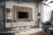 Com4t-Style Verty Floating TV Unit with LED Lighting in Artrisan/Perla Grey 220x148x35 cm TV Wall Panel Cabinets TV Stand Living Room Furniture Set
