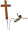 Kreatives Wandkreuz springende Jesus Dekoration, Harz Christus Kruzifix Figur für Ostern Humorvolle Bungee Jesus Wanddekoration für Ostern Weihnachten Zuhause