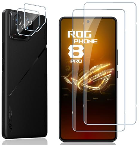 Locofun Pellicola Vetro Temperato per ASUS ROG Phone 8 Pro/ASUS ROG Phone 8, Durezza 9H Pellicola Protettiva Film [2 Pezzi], HD Chiaro, Anti Graffi Protezione Schermo