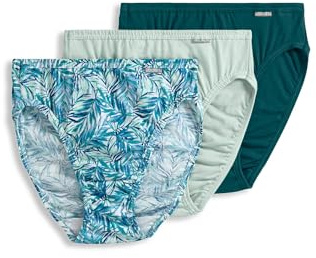 Jockey Women's Underwear Plus Size Elance French Cut - 3 Pack, Subtle Mint/Placid Blue Palm/Deep Lagoon, 6