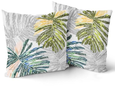 Dekorative Kissenbezüge mit tropischen Blättern, Motiv: Monstera-Palmenblätter, dekorative Dekokissenbezüge, Botanische Pflanze, Sommer-Kissenbezug, Heimdekoration, für Schlafzimmer, Sofa, Wohnzimmer,