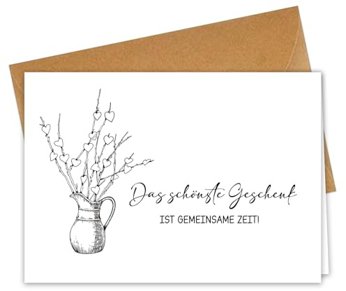 Das schönste Geschenk ist gemeinsame Zeit - Gutschein für gemeinsame Zeit - Gutschein Karte Zeit schenken zum Geburtstag Reisen - A6 Klappkarte mit Kuvert