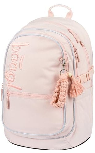 Baagl Schulrucksack für Jungen, Schulranzen für Kinder mit ergonomisch geformter Rücken, Brustgurt und reflektierende Elemente für Weiterführendeschule Mittelschule (Sand)