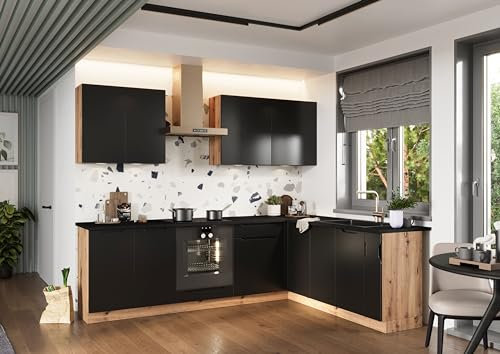 Genérico Cocina con Uñeros en L Completa 200 y 260 cms Color Negro ref-43