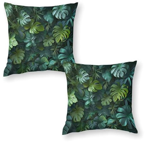 Xiputvl 3D Dschungel Kissenbezug Dschungel Dekokissen with Invisible Zipper 2er Set Für Zierkissen Dekokissen Sofakissen Couchkissen in Vielen Farben 16x16