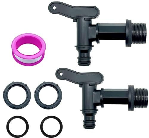 Ylinwtech Grifo Cubeta de Plástico 3/4,Grifo Repuesto para Grifo de Jardín,Grifo de Agua de Lluvia,Grifo de Plastico,para Jardín,Industria, Hogar, Recogida de Agua de Lluvia