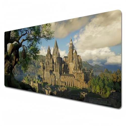 Hogwarts Legacy-Mauspad, Gaming-Mauspad, XXL-Mauspad, 900 x 400, Büro-Schreibtischunterlage, groß, wasserdicht, rutschfest, Grün, 80 x 30 x 0,3 cm