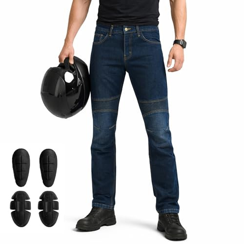 Vaster Moto Pantalones Vaqueros de Moto para Hombre con protección de Armadura de Fibra de aramida, aprobados por la CE EN 17092-3:2020