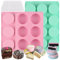HUAKENER Cake Puck Mold Set 2 Different Sizes, 3 Pack Chocolate Covered Cake Molds with 2 Scraper, Oreo Molds for Chocolate Covered Oreos, DIY Cake Cores