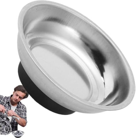 Magnet Bowl - Stainless Steel Screw Bowl, Parts Holder Parts Tray | Magnetic Bolt Holder Tray, Portable Versatile Magnet Parts Tray, Magnetic Collector for Fixing Nuts and Bolts Small Parts Pins Tools