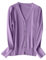 Chaqueta de punto ligera para mujer, corte ajustado, clásica, chaqueta de entretiempo, elegante, chaqueta de punto abierta, chaqueta de punto informal, cárdigan para mujer, Lila-c, XXL